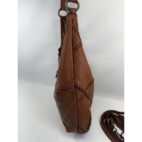 Spikes & Sparrow Brown Leather Hobo Bag Whipstitch Crossbody Handbag Slouchy - Picture 9 of 9